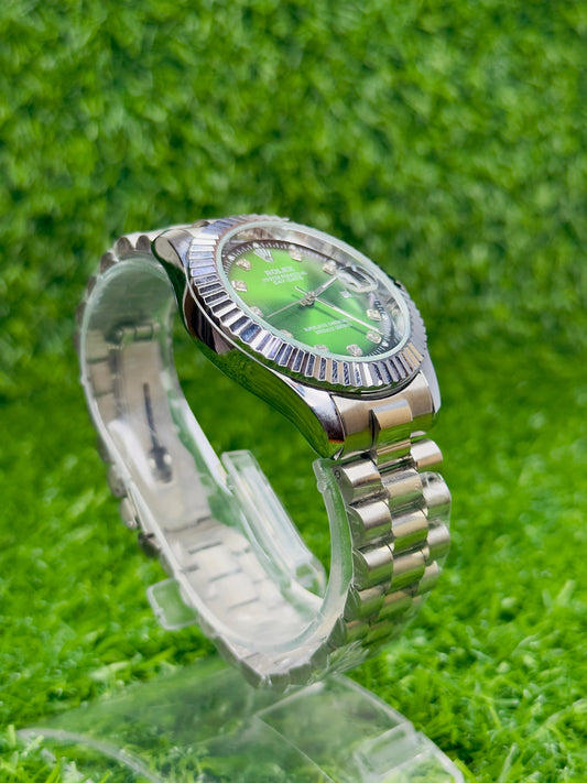 Rolex Oyster Perpetual truetone with Green dial with date