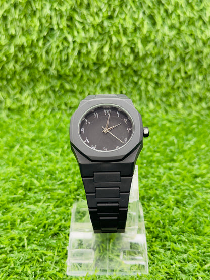 Original Black Arabic Aura watch with fiber material White Digits
