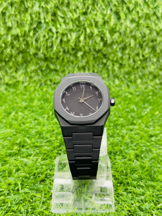 Original Black Arabic Aura watch with fiber material White Digits