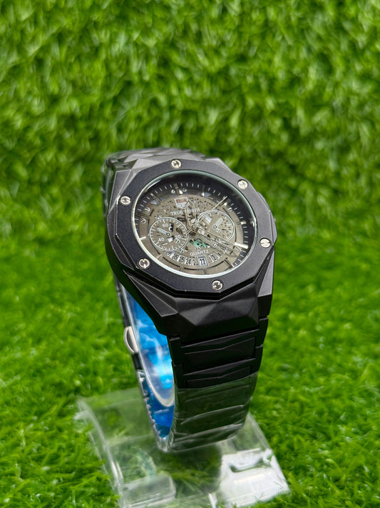 Matte Black Sports Chronograph True Worth Watch