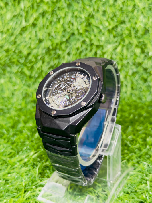 Matte Black Sports Chronograph True Worth Watch
