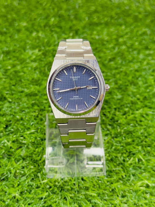 TISSOT PRX BLUE dial with silver chain