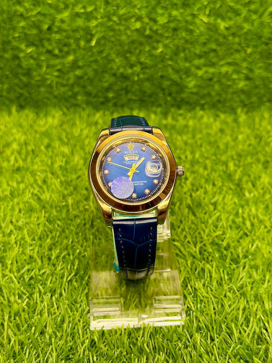Rolex Watch with Blue Dial and Strap with Premium Quality