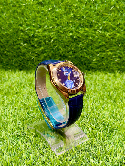 Rolex Watch with Blue Dial and Strap with Premium Quality